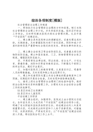 综治各项规章制度细则[模版]