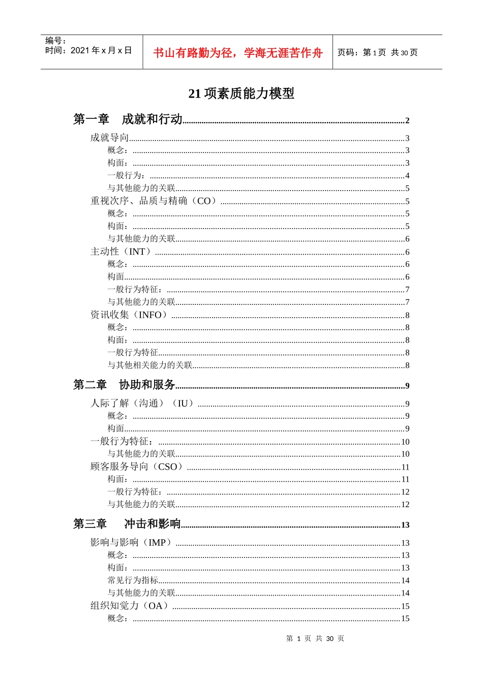 项素质能力模型培训教程_第1页