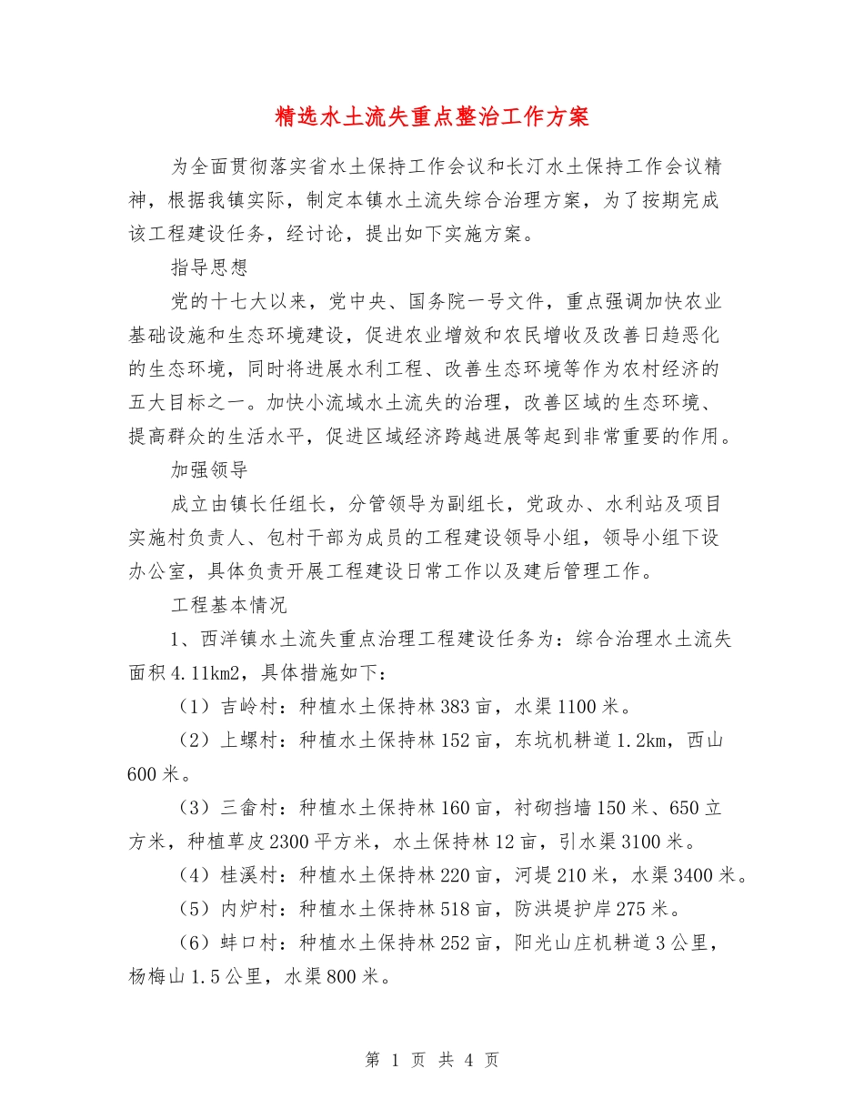 水土流失重点整治工作方案_第1页