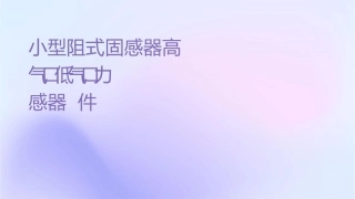 小型压阻式固态压力传感器高压进气口低压进气口绝对压力传感器课件