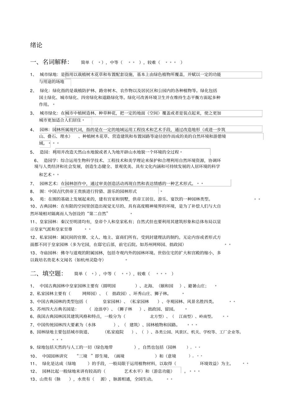 园林艺术及设计原理专作业题答案.docx_第1页