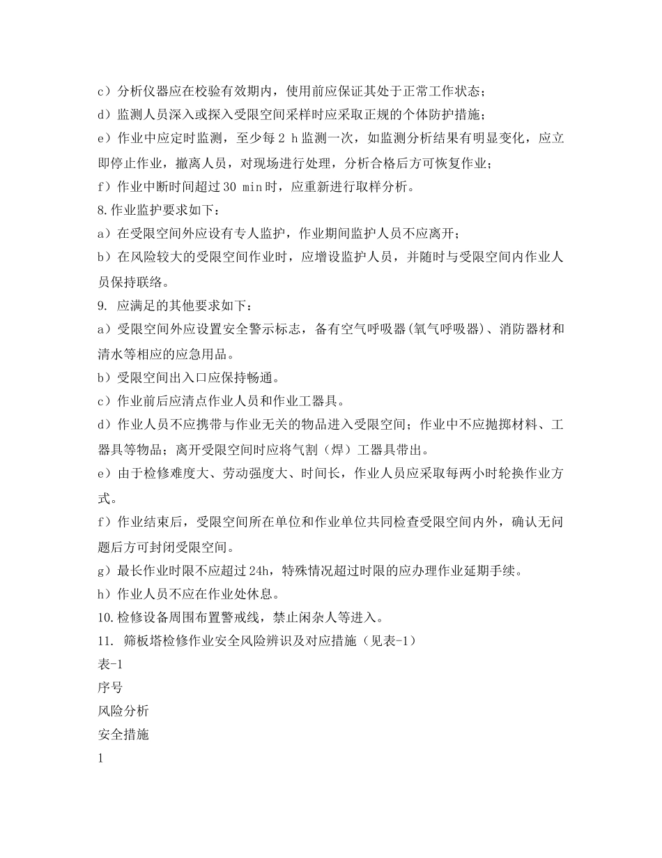《安全技术》之筛板塔维护检修规程和安全风险辨别及应对措施 _第2页