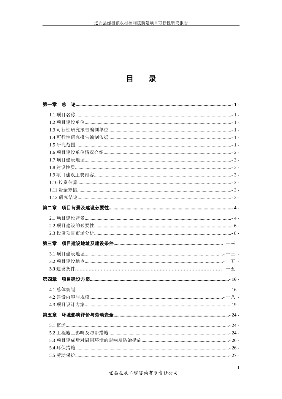 某福利院新建项目可行性研究报告_第1页
