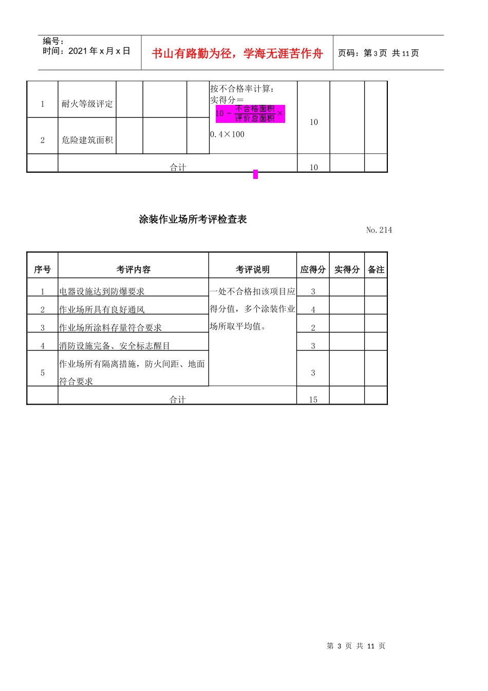 空压机考评检查表_第3页