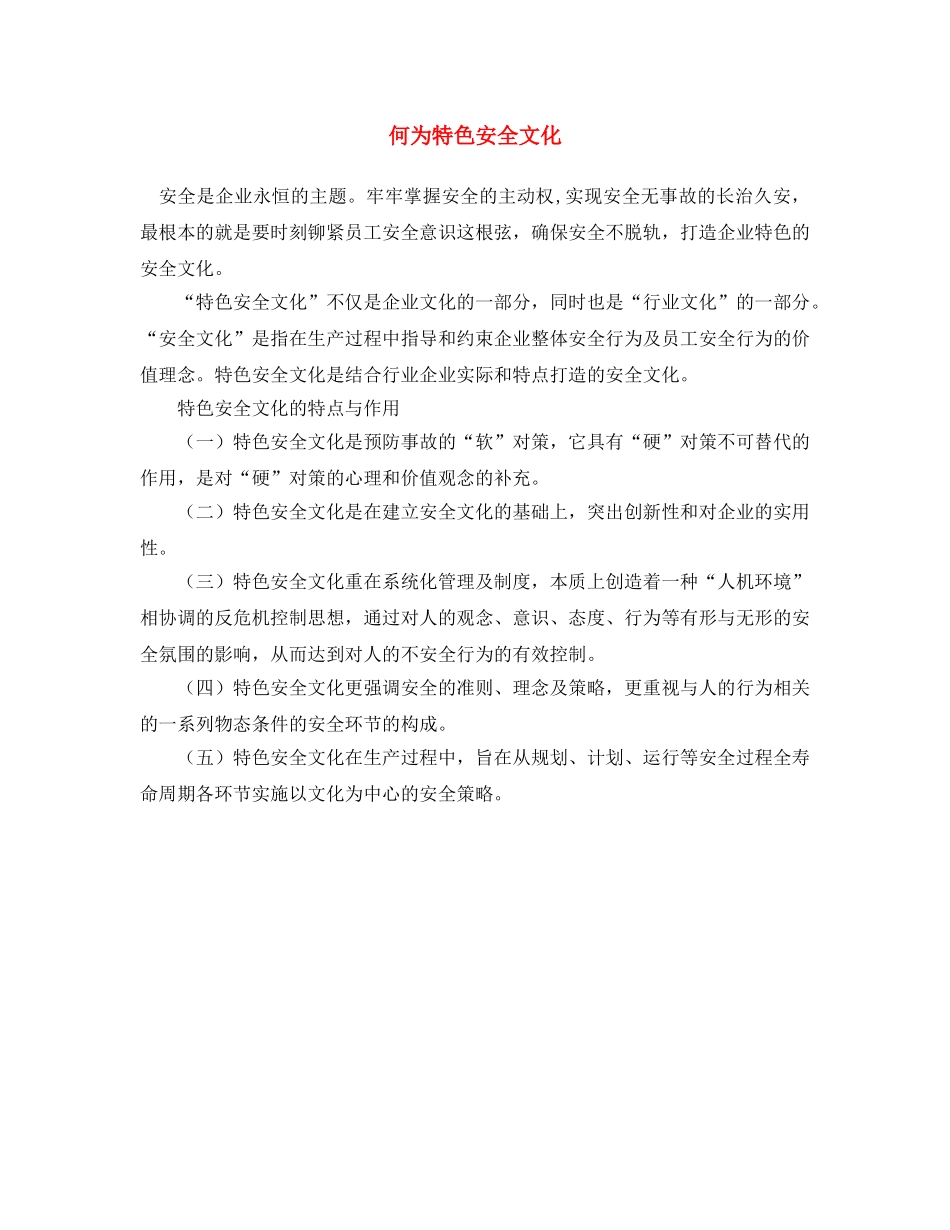 《安全文化》之何为特色安全文化 _第1页