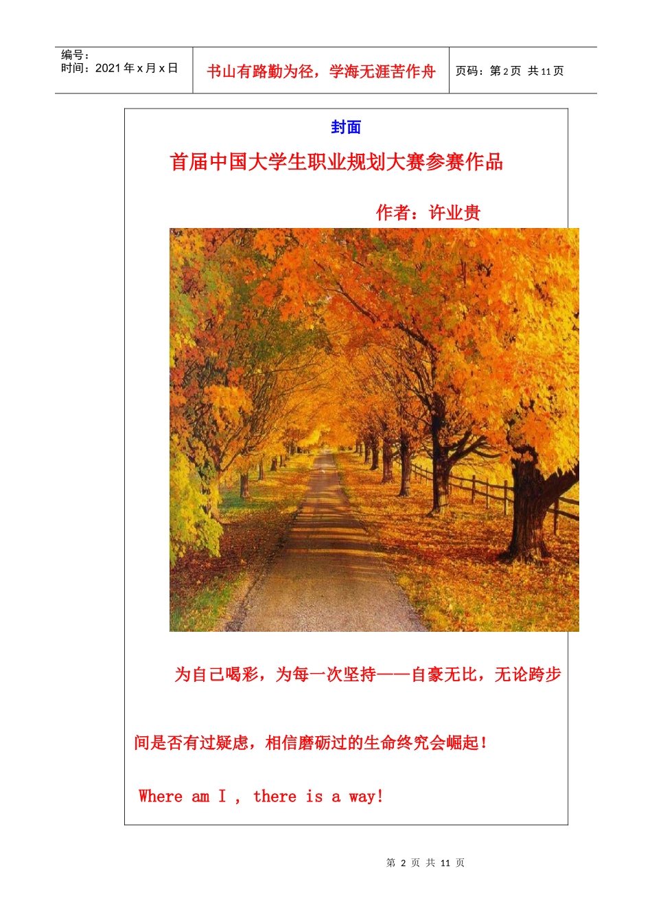 首届中国大学生职业规划大赛参赛作品_第2页