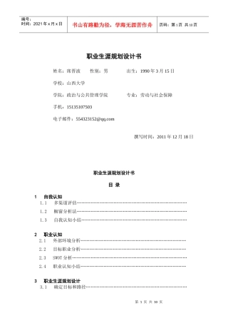 职业规划模板
