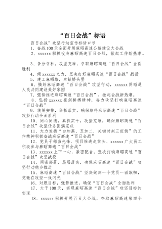 “百日会战”标语集锦