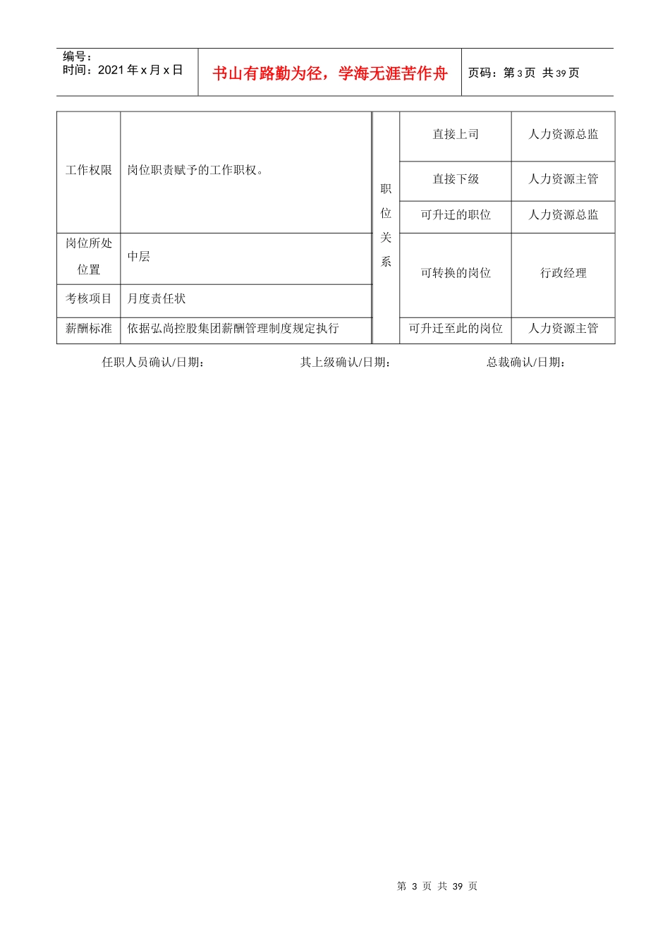 集团公司岗位职责说明书(全)_第3页
