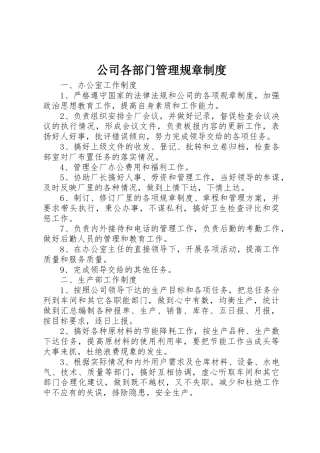 公司各部门管理规章规章制度  (2)