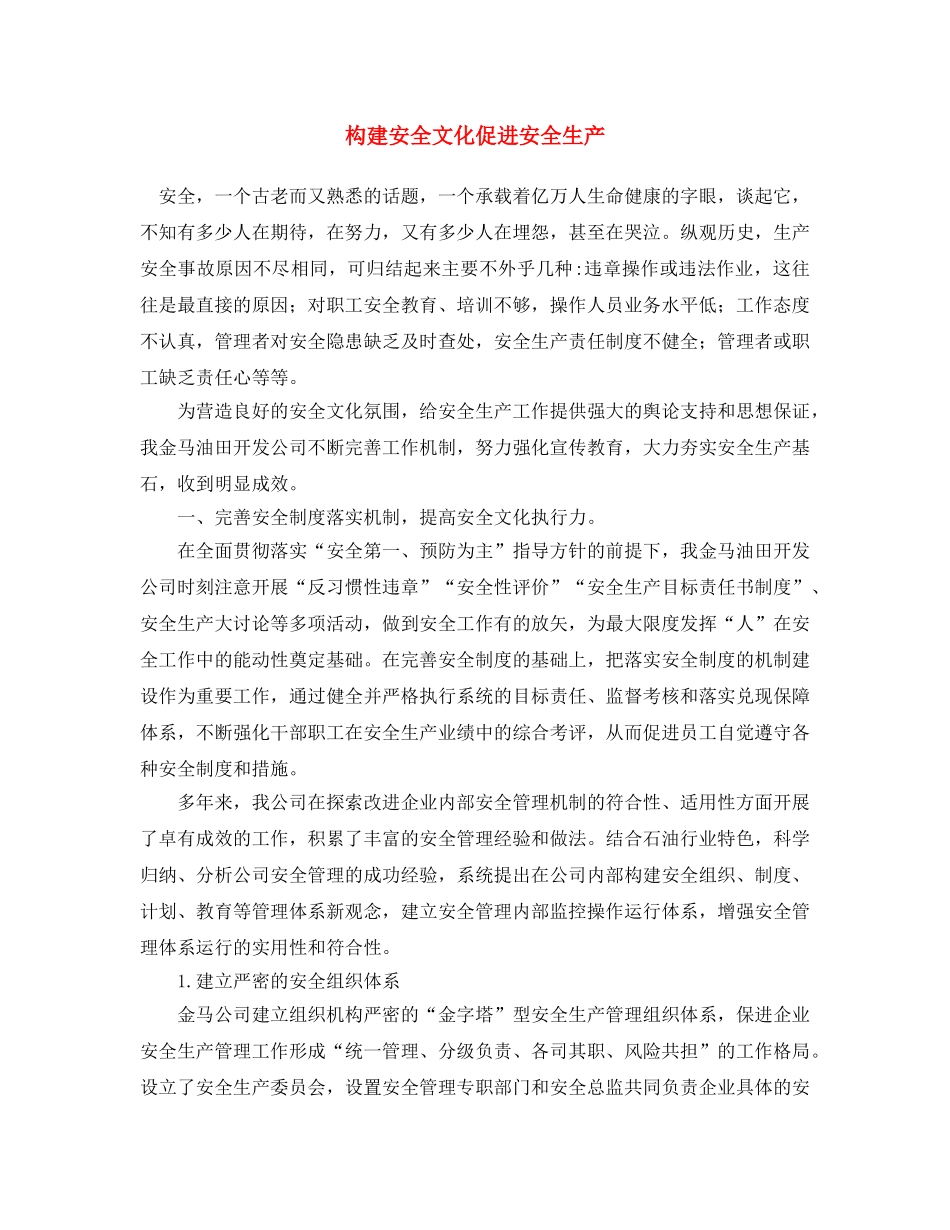 《安全文化》之构建安全文化 促进安全生产 _第1页