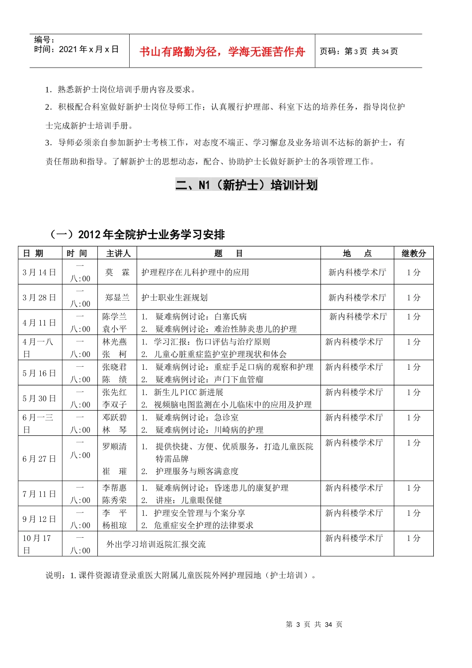 护士分层次培训考核手册_第3页