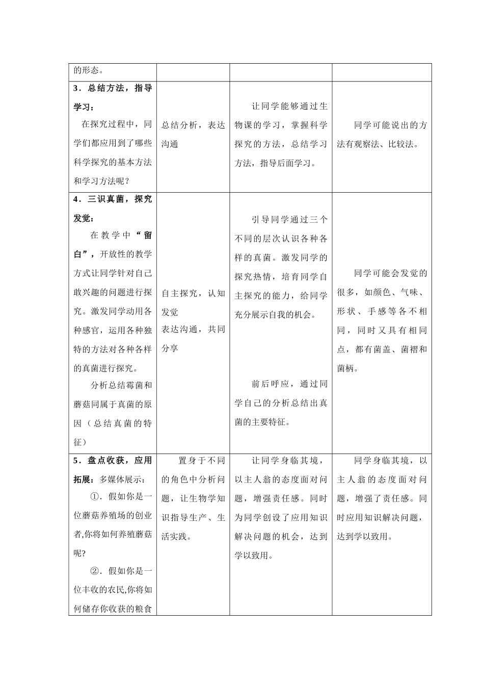 2024秋冀教版科学六上第6课《生活中的真菌》word教案_第3页
