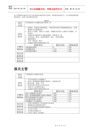 职务说明书样本3