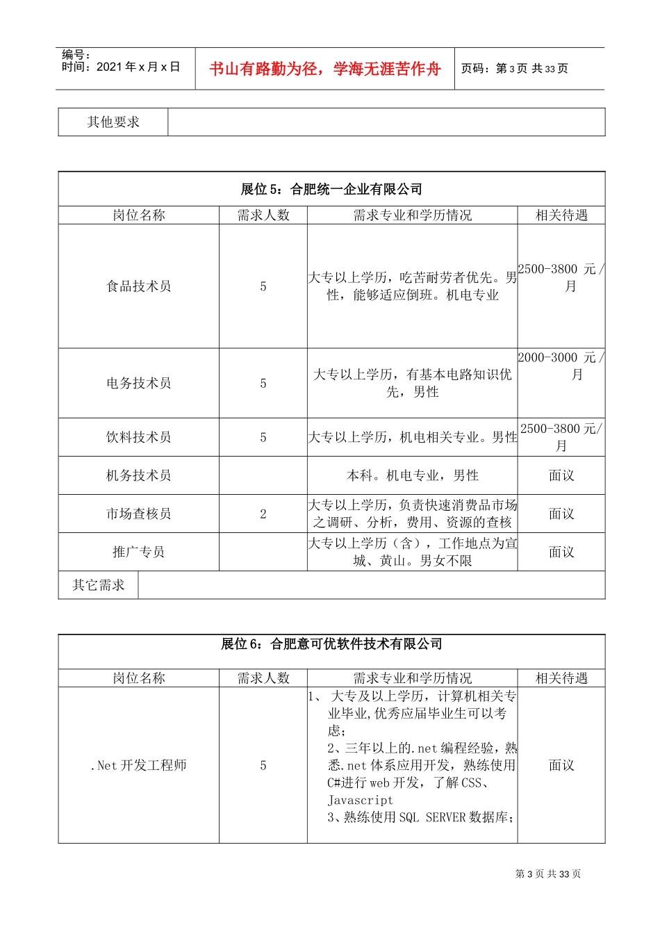 毕业生机械自动化、农业建筑类专场招聘会_第3页