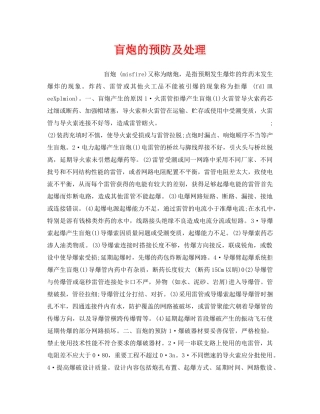 《安全技术》之盲炮的预防及处理 