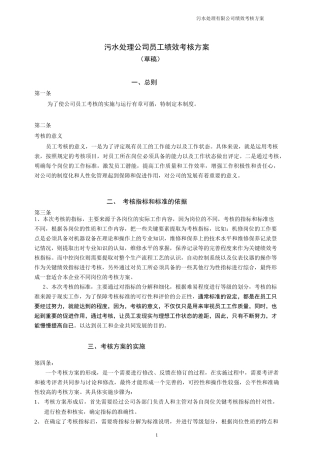 污水处理公司员工考核方案