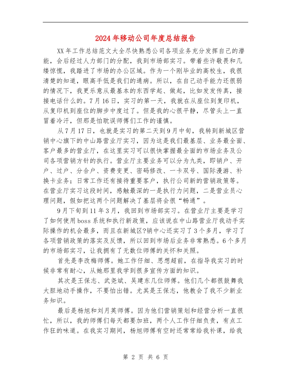 2024年移动公司年度总结报告_第2页