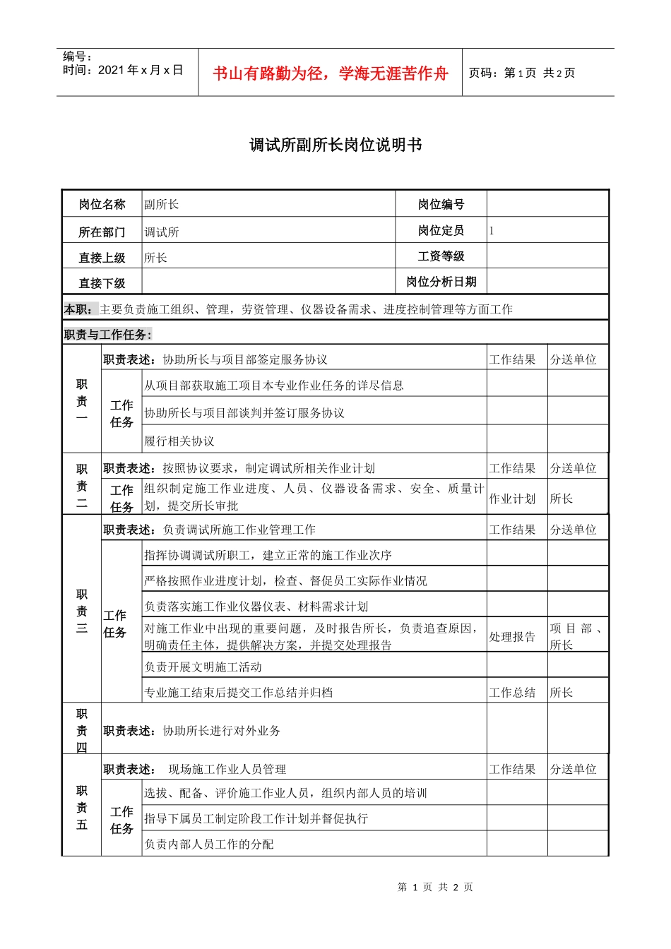 调试所副所长岗位说明书(1)_第1页