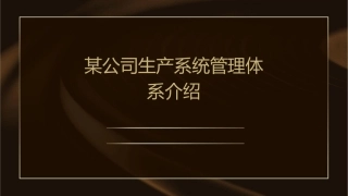 某公司生产系统管理体系介绍课件