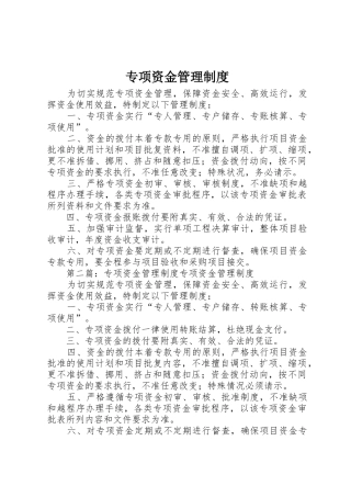 专项资金管理规章制度 (2)