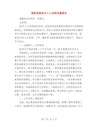 国税局副局长个人述职述廉报告