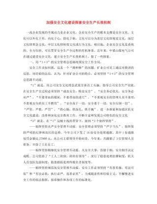 《安全文化》之加强安全文化建设 探索安全生产长效机制 