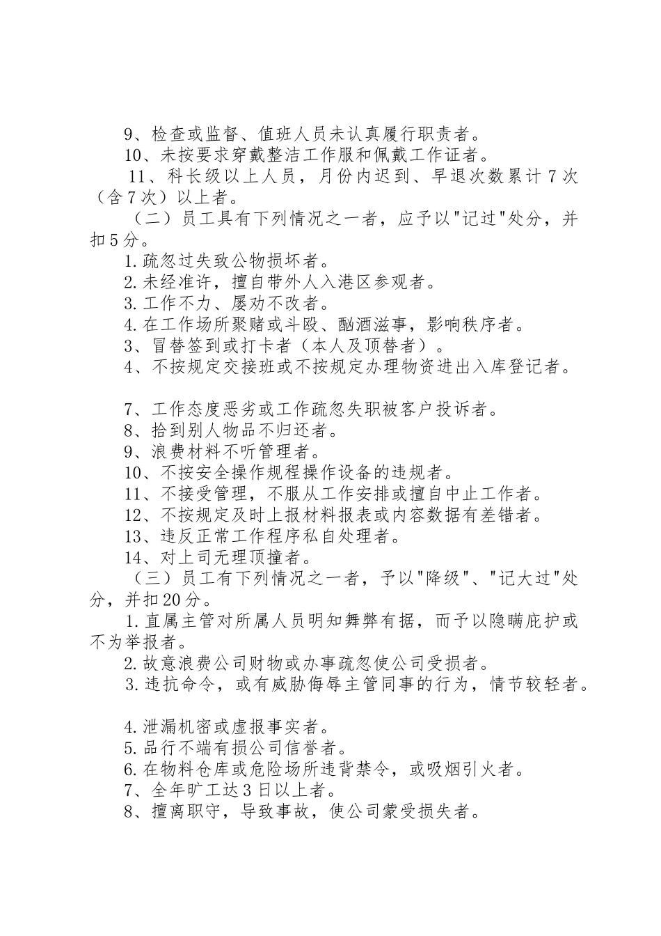 公司规章制度细则七奖惩管理规章制度细则农业公司[最终定稿]_第3页