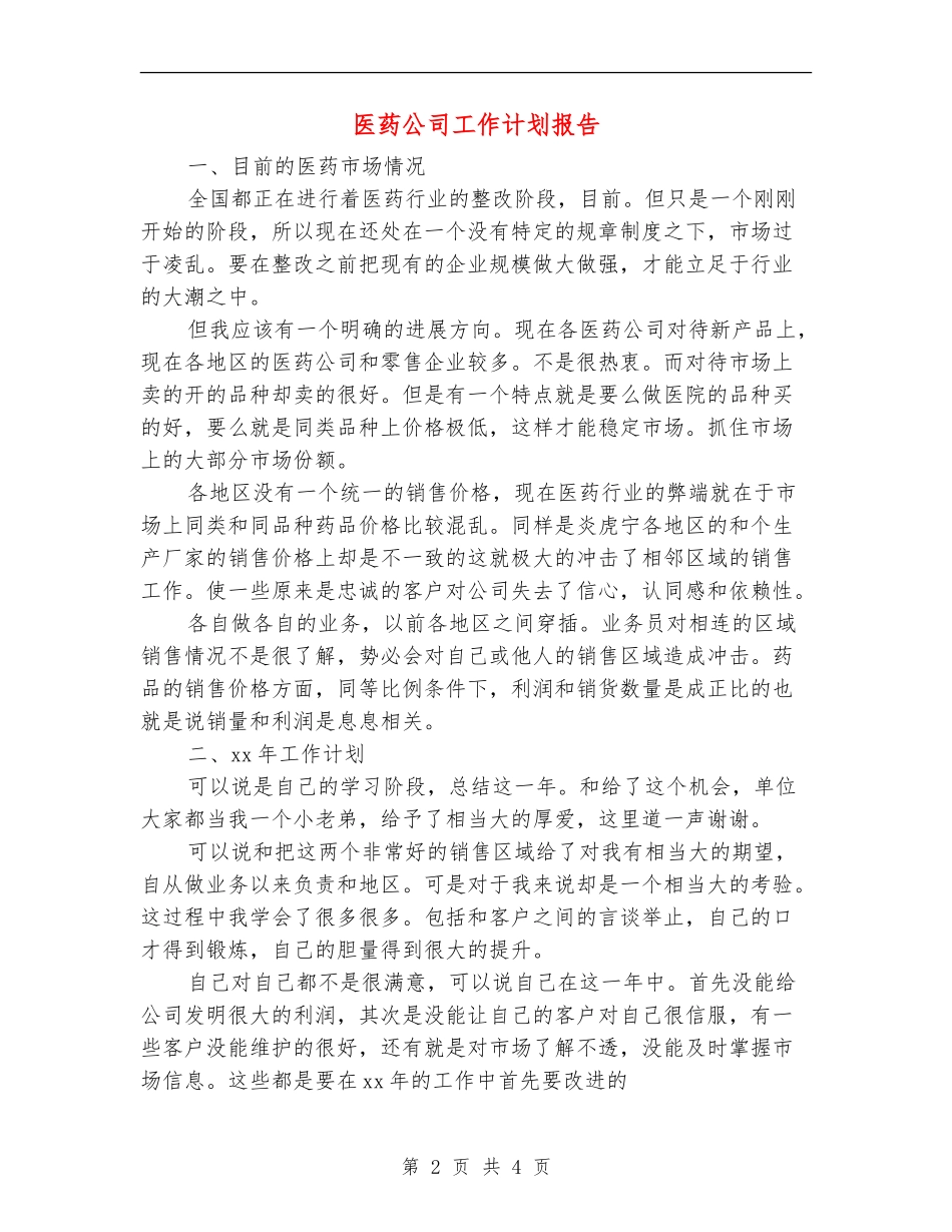 医药公司工作计划报告_第2页
