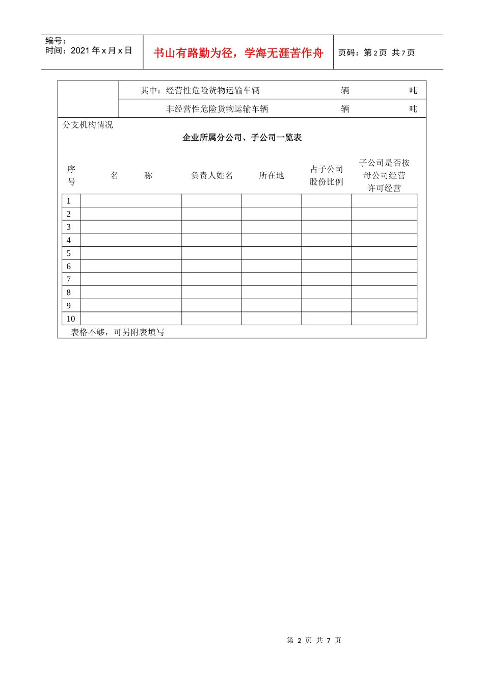 湖南省道路客货运输企业质量信誉考核申请表_第2页