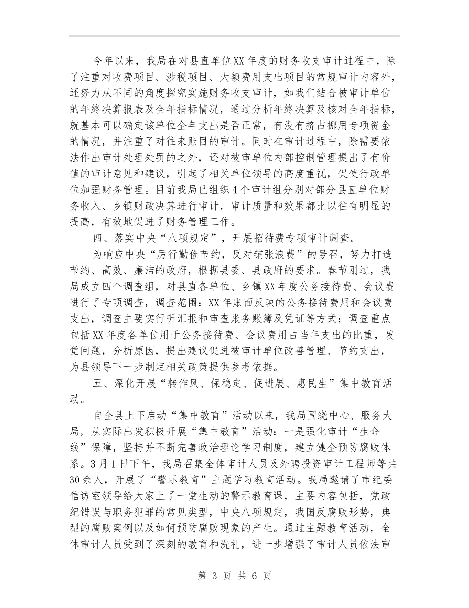 审计局2024年度半年工作总结_第3页