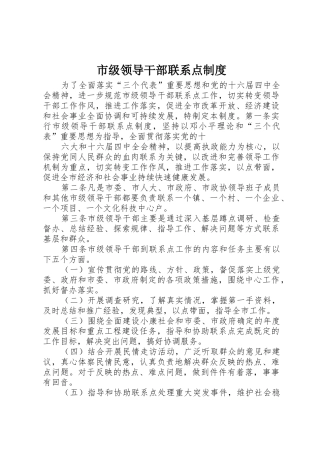 市级领导干部联系点规章制度