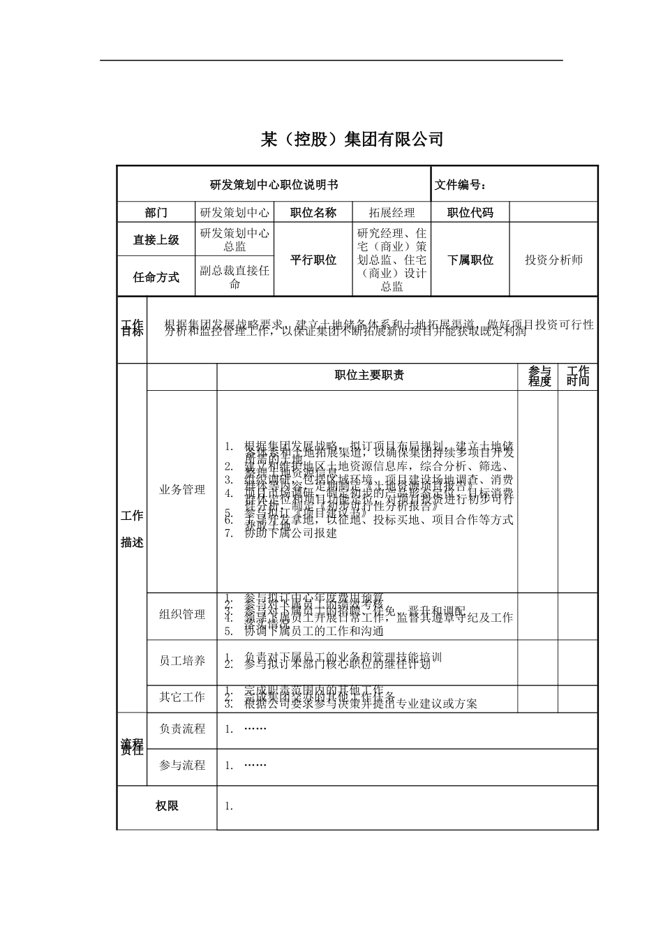 拓展经理岗位说明书_第1页