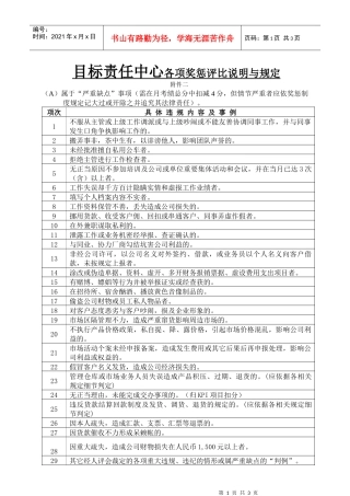 附件（二）奖惩评比标准