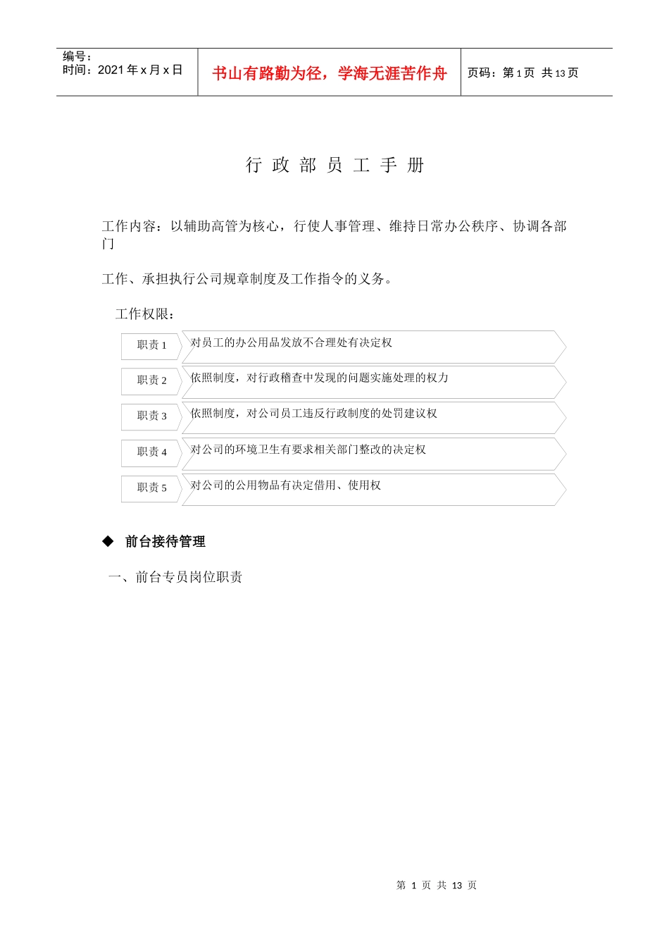 行政部员工手册_第1页