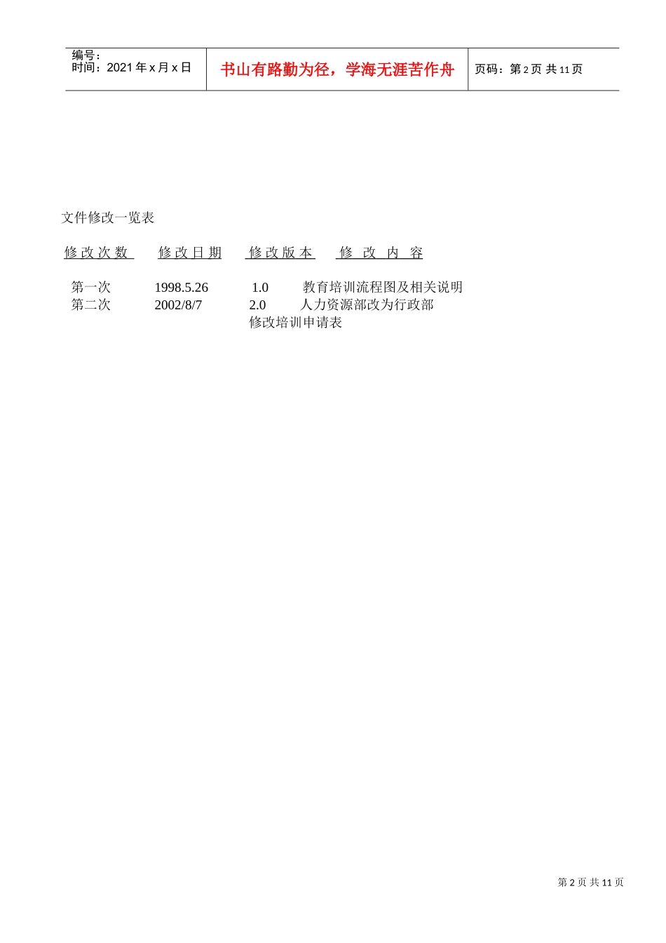 某某公司员工教育训练办法_第2页