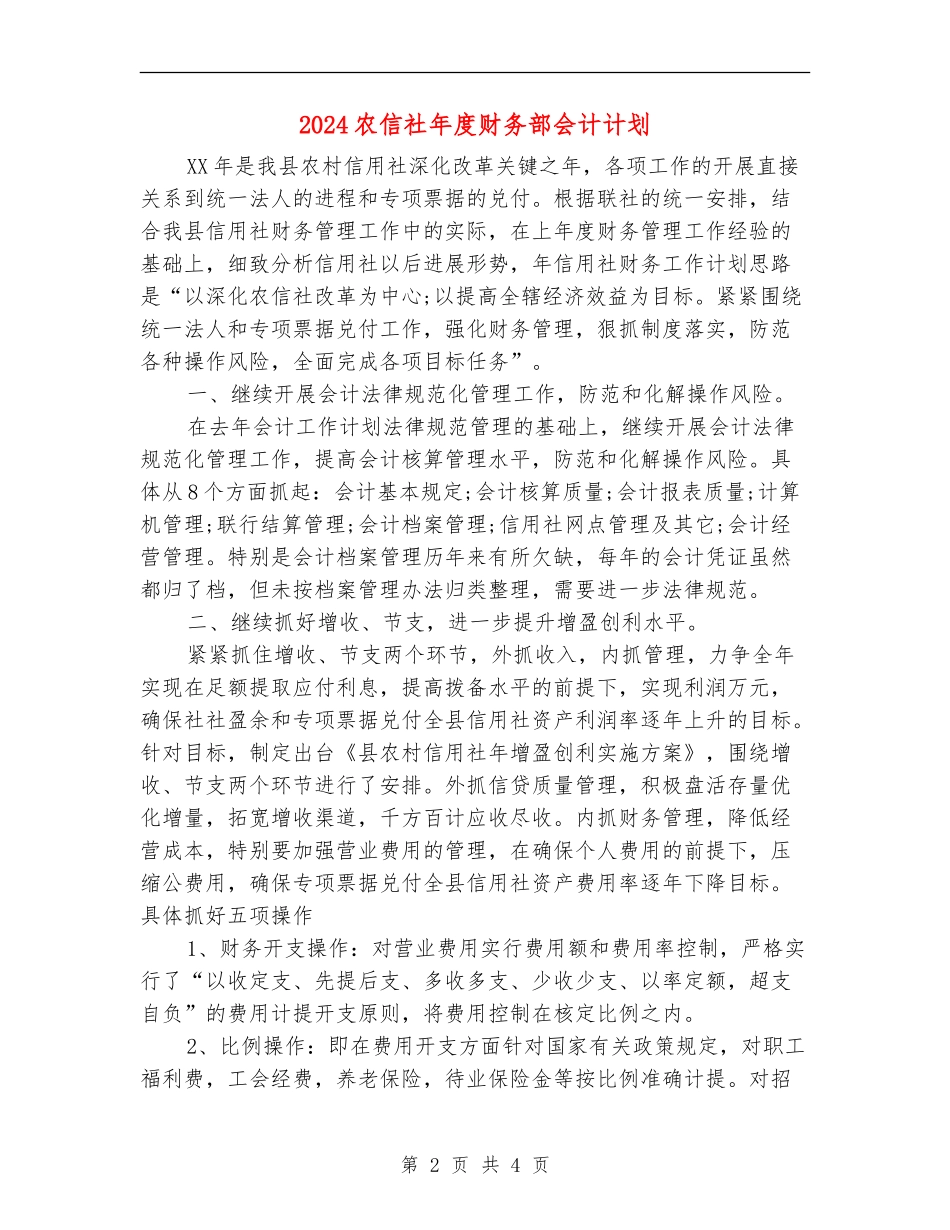 2024农信社年度财务部会计计划_第2页
