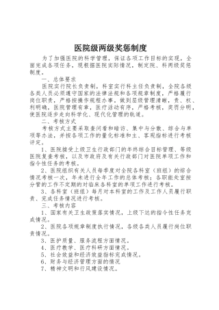 医院级两级奖惩规章制度细则