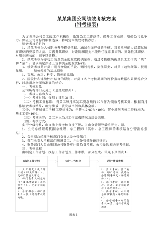 某某集团公司绩效考核方案