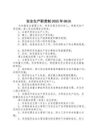 安全生产职责要求制20年0616