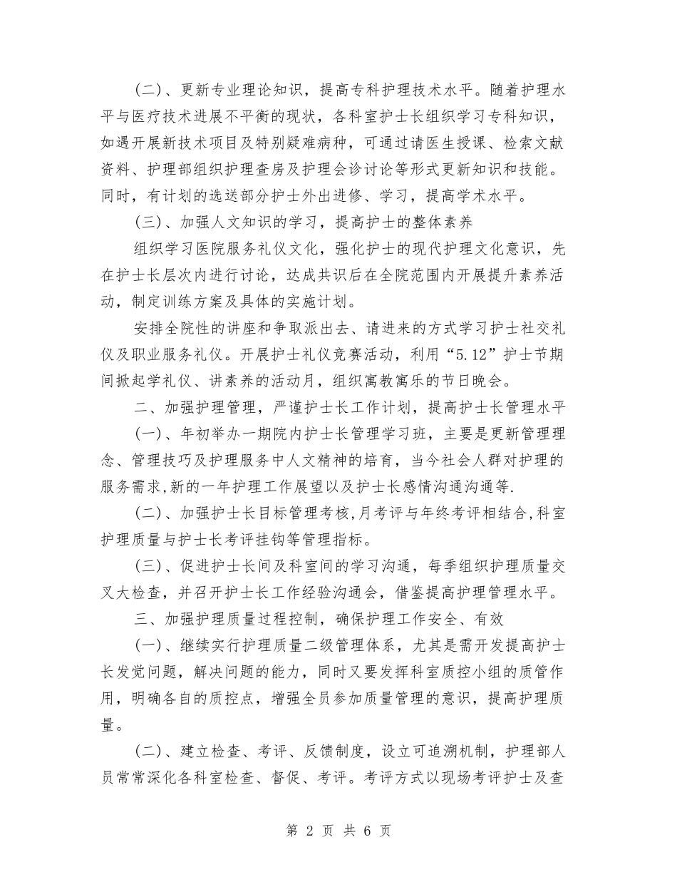 2024年护士工作目标范文与2024年护士工作规划汇编_第2页