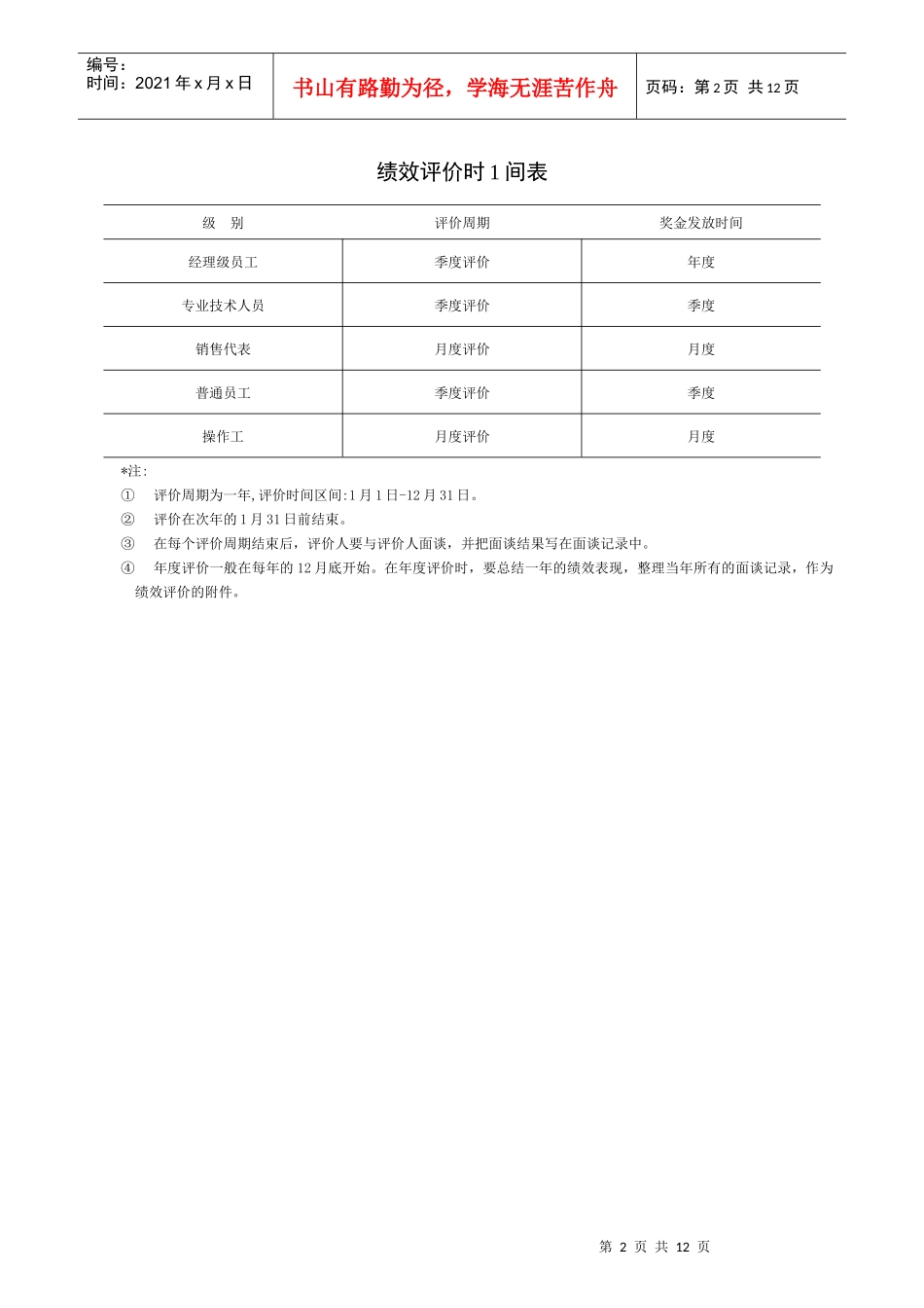 绩效评价实施中的其他表格_第2页