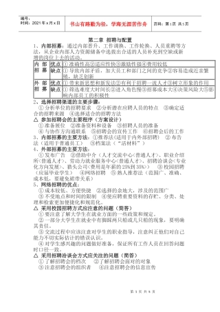 第二章 招聘与配置