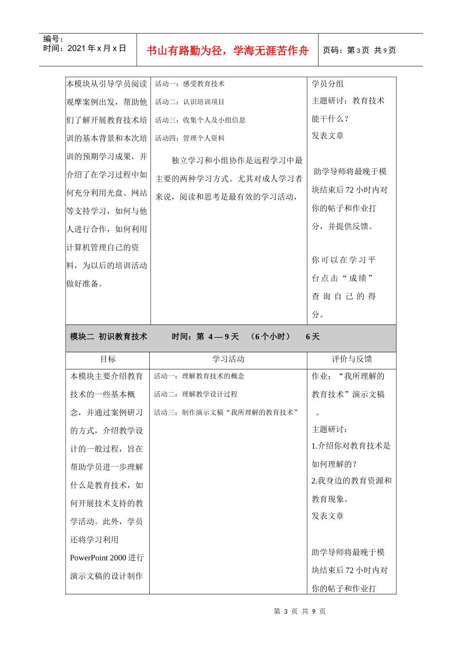 温州市年度第二期教师教育技术能力培训课程安排_第3页