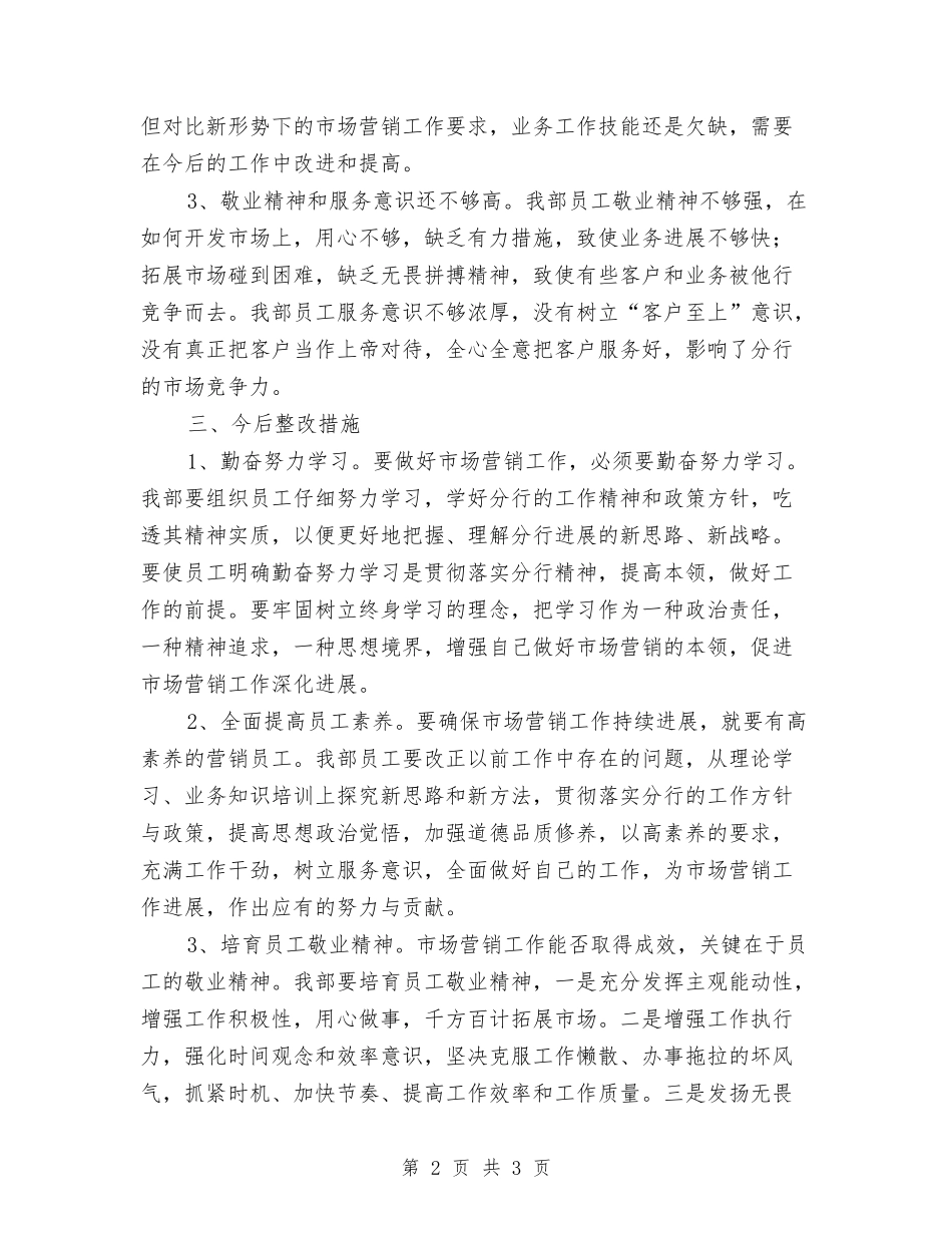 分行市场营销部自查整改报告_第2页