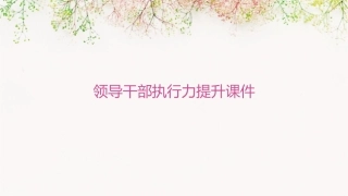 领导干部执行力提升课件
