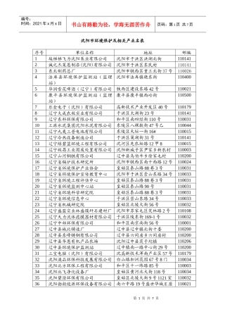 沈阳市环境保护及相关产业