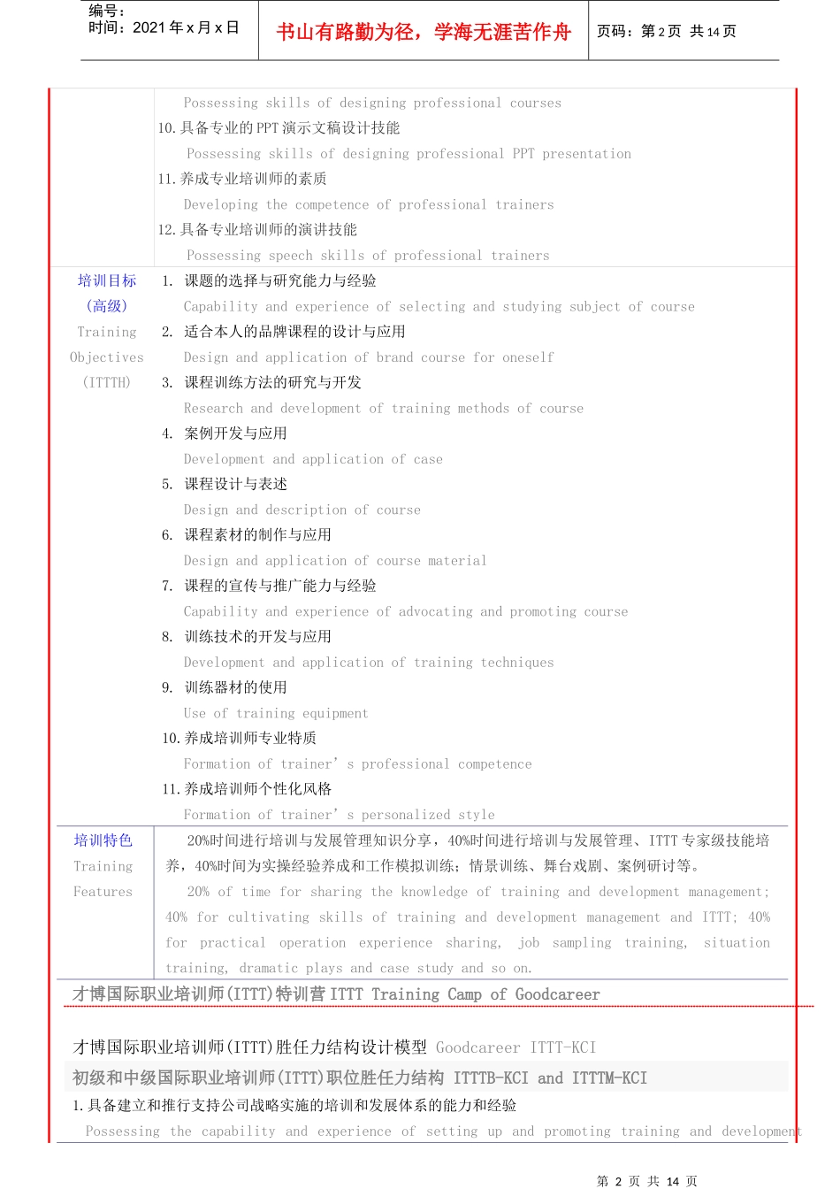 才博国际职业培训师(ITTT)特训营(培训师培训)_第2页