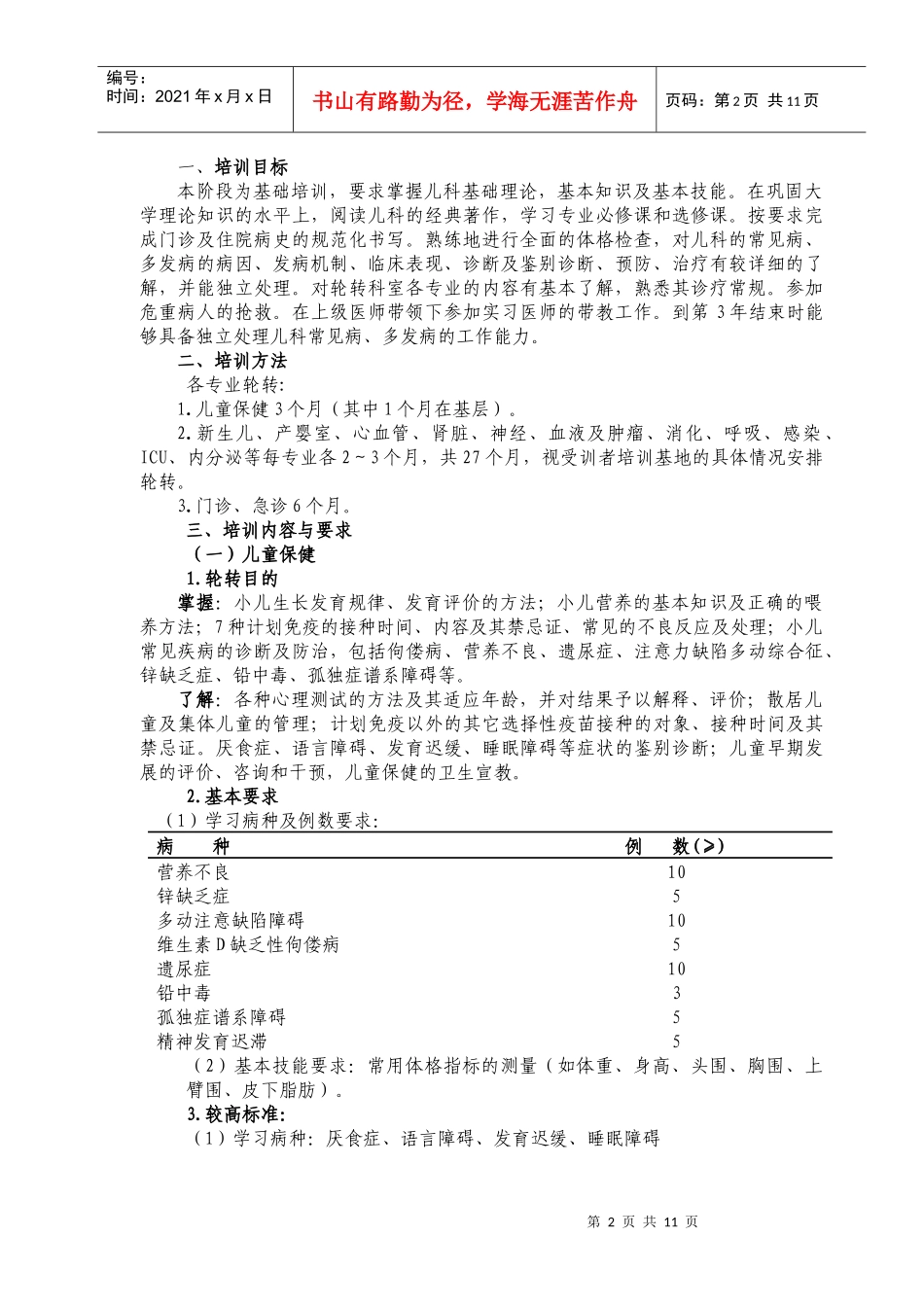 浅谈儿科医师培训细则_第2页