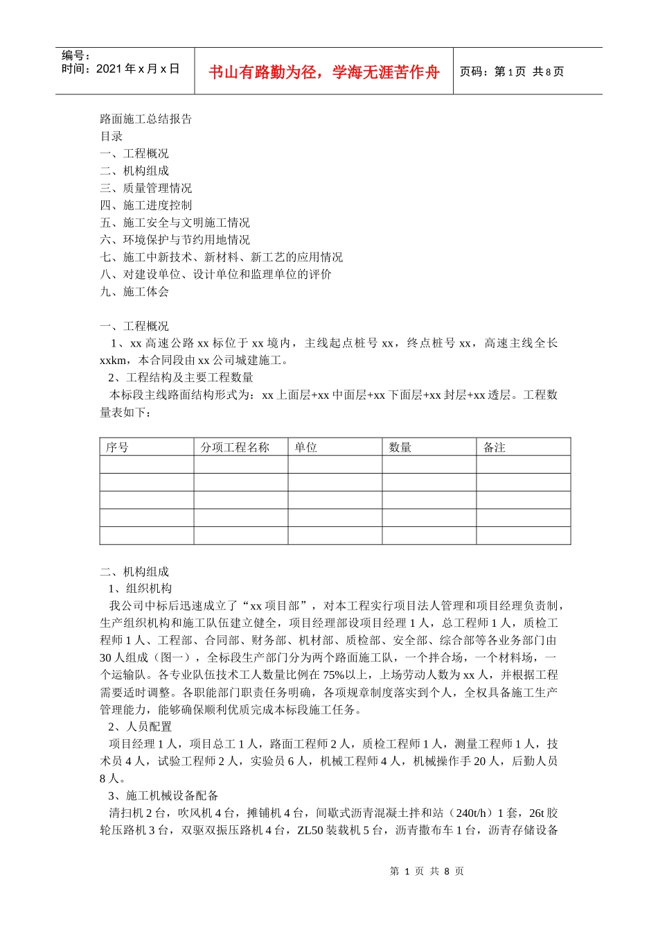 路面工程施工总结_第1页